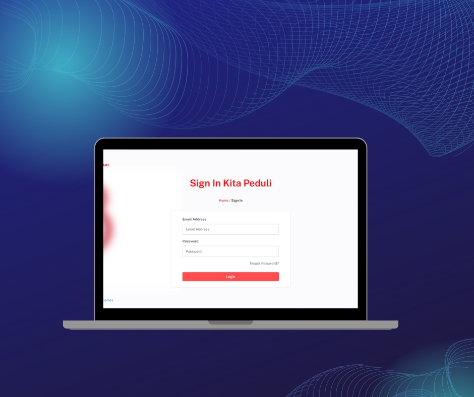 Jasa Pembuatan Website Profesional dengan Login Kita Peduli untuk perusahaan dan toko online.