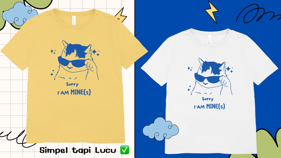 Desain Kaos & Motif - Desain Kaos & Motif Gaya Simpel Unik Lucu - 5