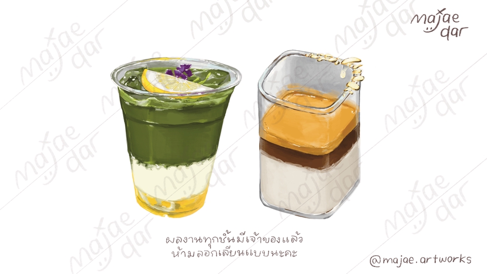 รับวาดรูปภาพดิจิตอลเพ้นท์ เครื่องดื่ม