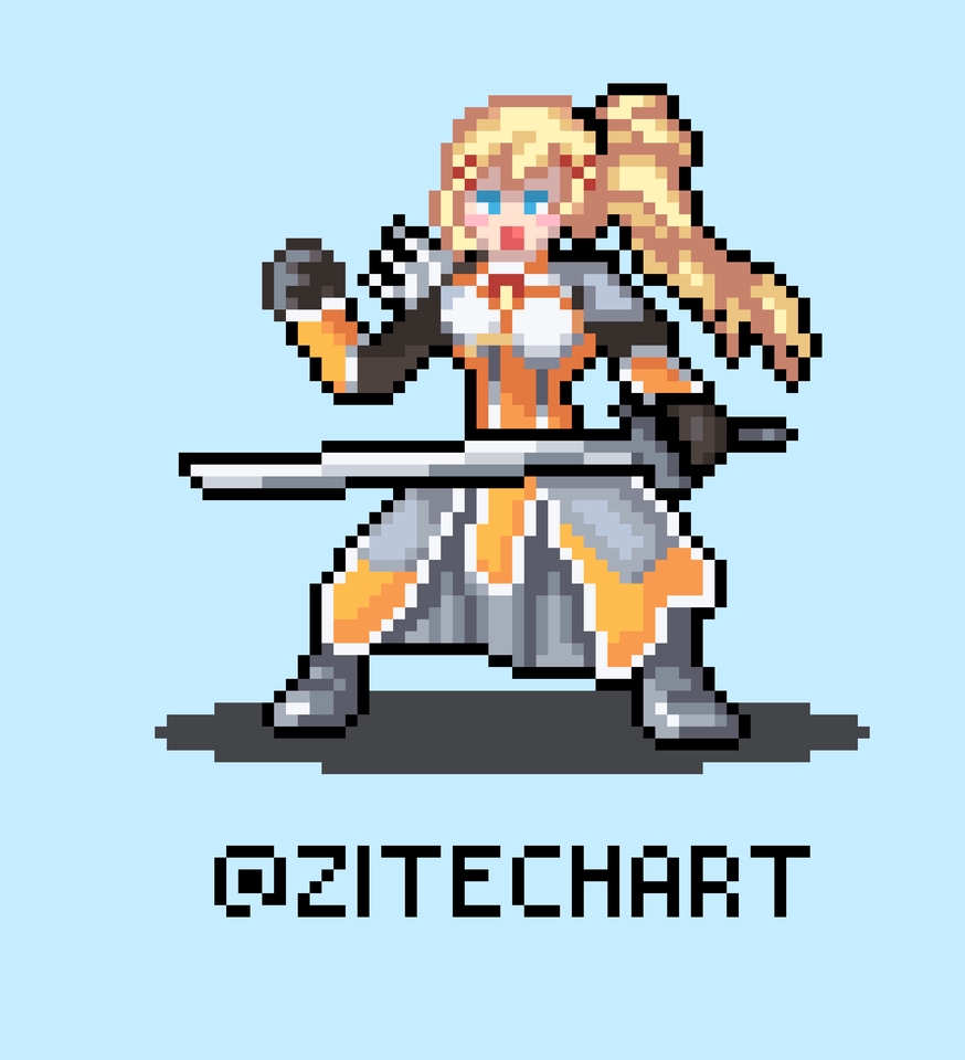 Ilustrasi digital wanita berambut kuning memegang pedang, jasa ilustrasi digital, gambar ilustrasi wanita, desain ilustrasi, gambar ilustrasi