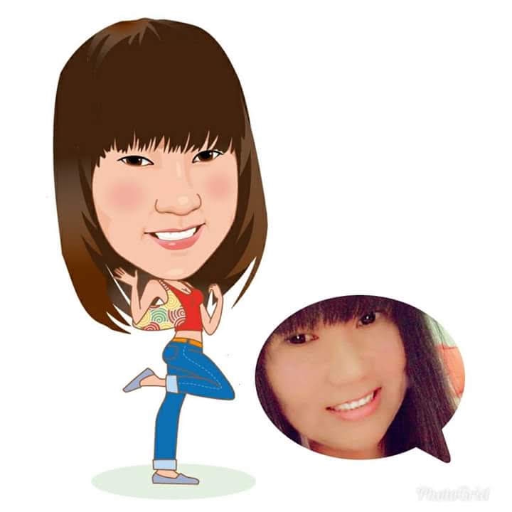 วาดรูปการ์ตูนล้อเลียน ผู้หญิง น่ารัก ภาพเหมือน ภาพประกอบ รับวาดรูป วาดภาพ วาดภาพล้อเลียน