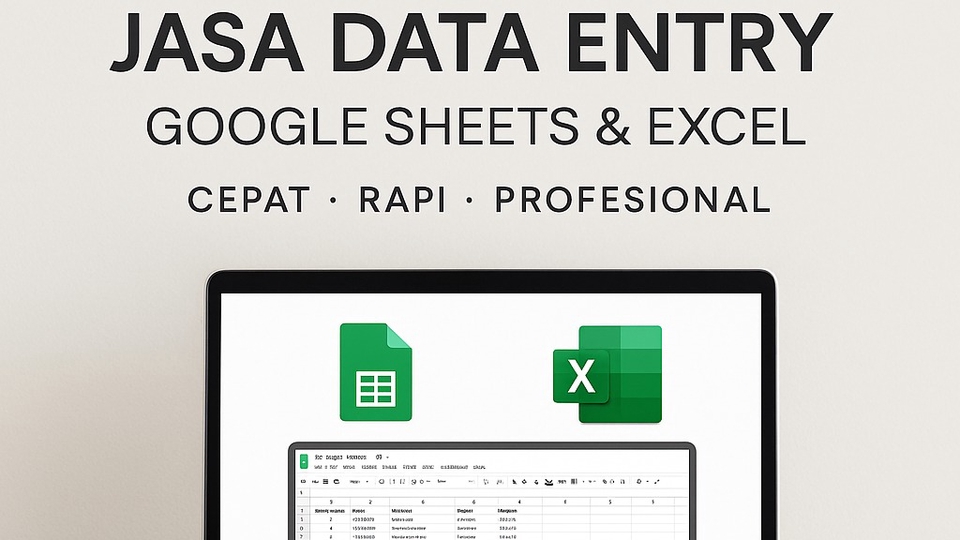 Jasa Data Entry Freelance: Input data cepat dan akurat via Google Sheets & Excel.  Pengumpulan data online, entri data profesional.
