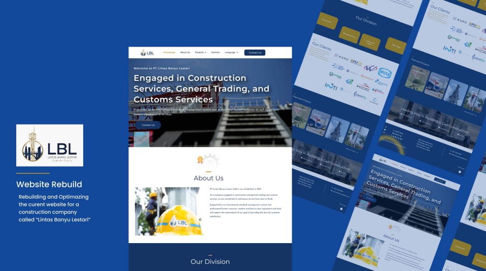 Jasa pembuatan website profesional untuk perusahaan konstruksi, perdagangan umum, dan jasa custom. Layanan desain web dan pengembangan website yang berkualitas tinggi untuk perusahaan Anda.