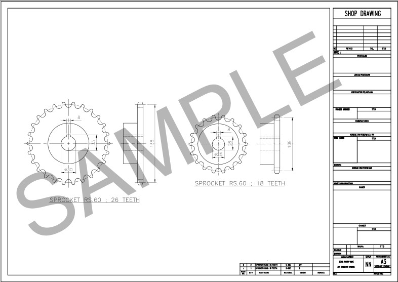 CAD Drawing - Jasa 2D / 3D untuk produk industri dengan AutoCAD , Autodesk Inventor  - 3