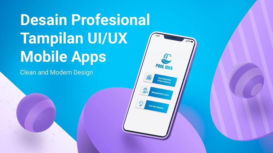 Desain Profesional UI/UX Mobile Apps Clean & Modern
