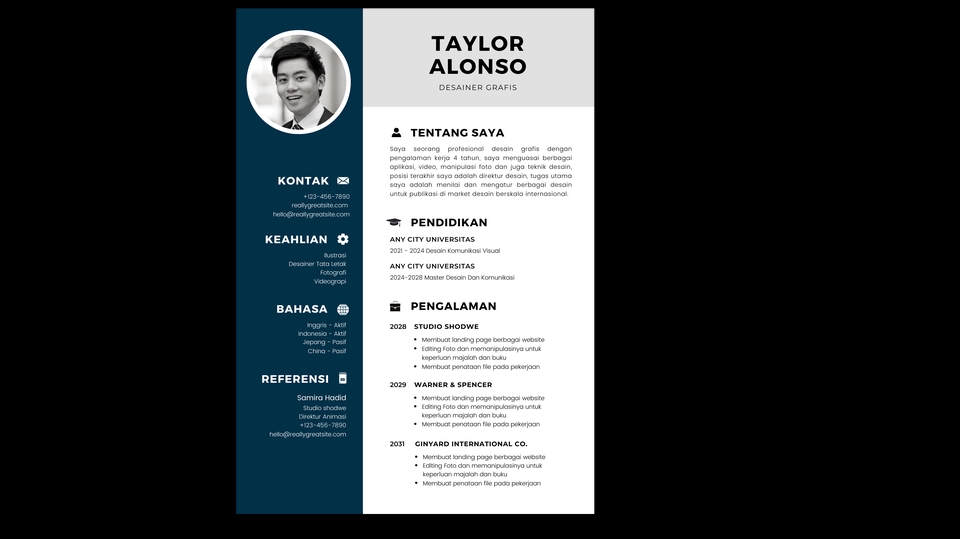 Portfolio & Resume - Desain CV keren dan menarik - 1