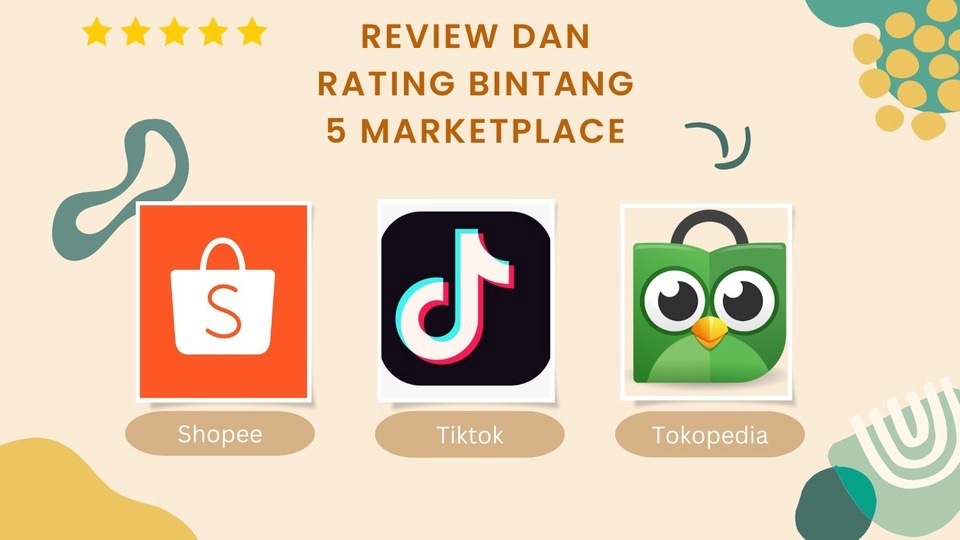 Jasa review marketplace,  Shopee, Tokopedia, TikTok, dan Google Maps. Beli jasa rating 5 bintang di marketplace.