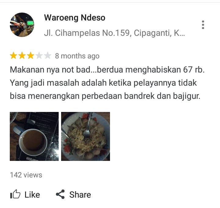 Memberi Review - Review tempat,jasa,maupun makanan - 9