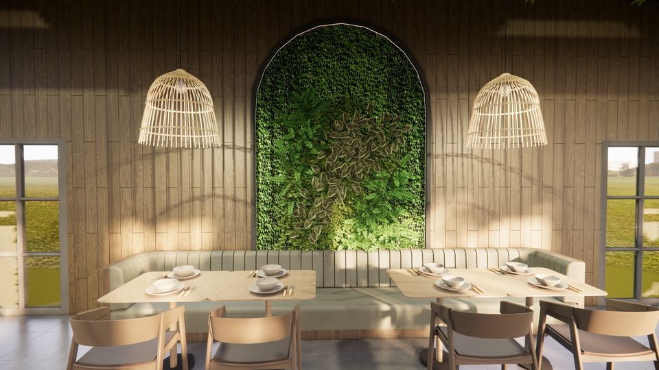 รับออกแบบตกแต่งภายในร้านอาหารสไตล์โมเดิร์น ตกแต่งร้านอาหารสวย