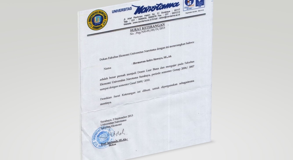 Surat keterangan untuk membantu meningkatkan SEO bagi platform freelancer Indonesia.