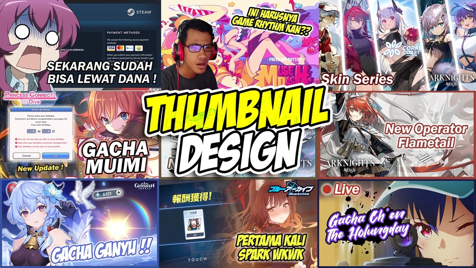 Banner Online - Design Simple Thumbnail for Vtuber, Youtuber or Streamer (Harga Promo) - 1