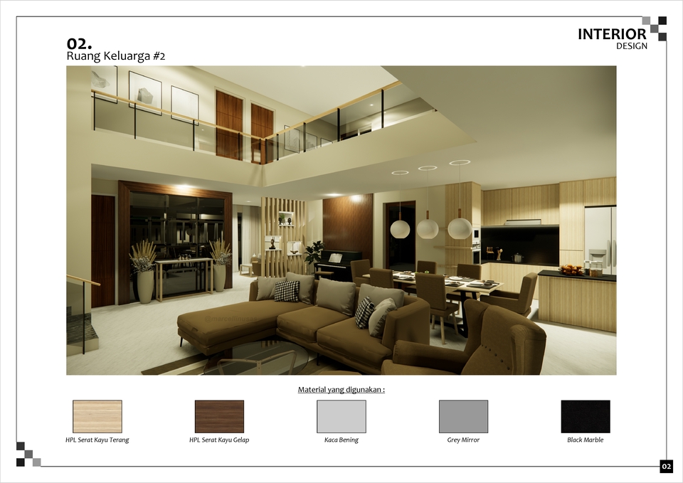 3D & Perspektif - Desain Interior Rumah Tinggal / Kafe / Kantor - 4