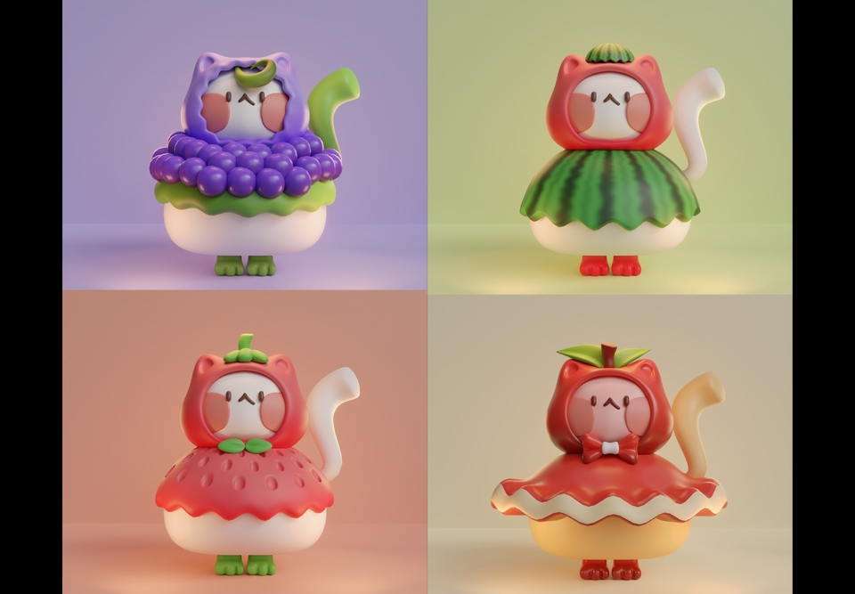 รับทำโมเดล 3d สินค้า 3 มิติ น่ารัก สำหรับแพลตฟอร์ม freelancer