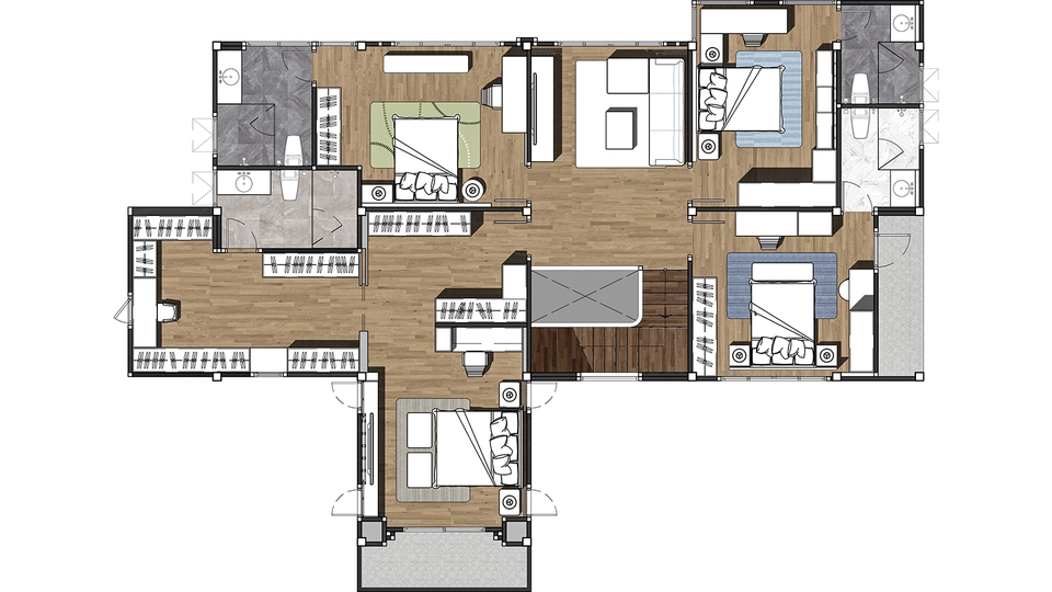 ออกแบบแปลน - รับลงสี Layout Plan/Master Plan วางเฟอร์นิเจอร์ลงสี Layout Plan/Master Plan - 2