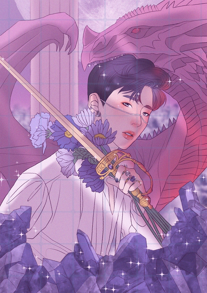 รับวาดภาพเหมือน การ์ตูน ดิจิตอล สีน้ำเงิน อาร์ต