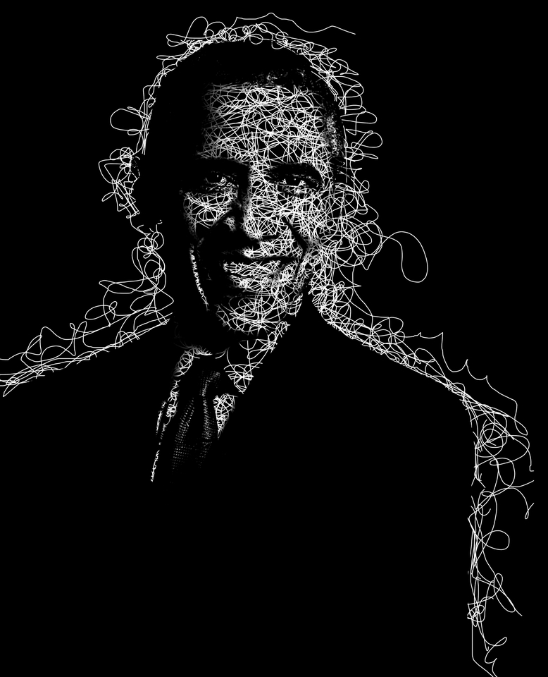 Gambar Potret - Scribble Art pada Background Hitam, 2 Jam jadi - 5