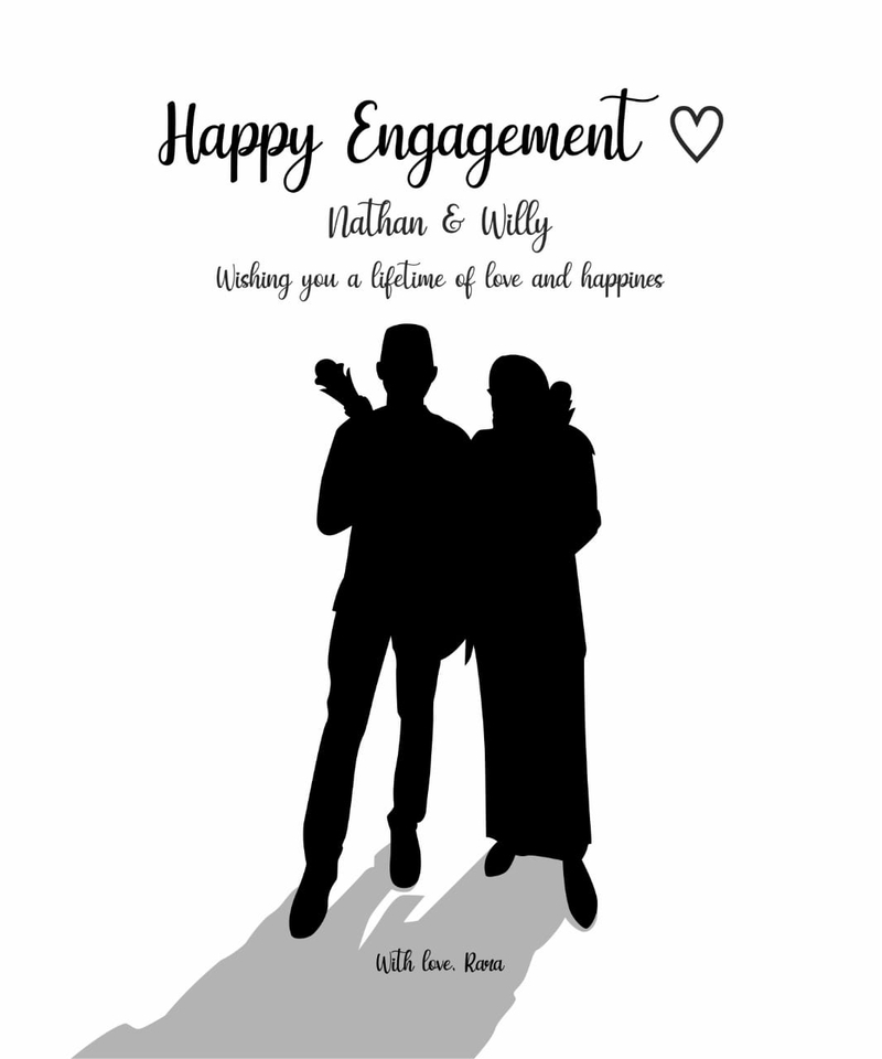 Jasa Lukis Wajah Hitam Putih Karikatur Gambar Desain Vektor Couple