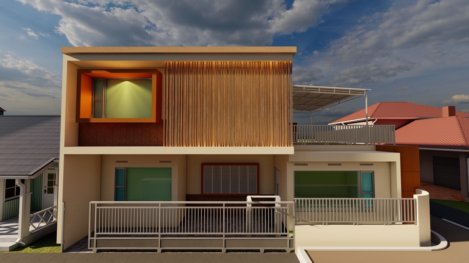 Desain Rumah Minimalis Modern dengan Konsep Terbuka, Jasa Desain Rumah, Jasa Arsitek Rumah, Desain Eksterior 3D, Jasa Render 3D