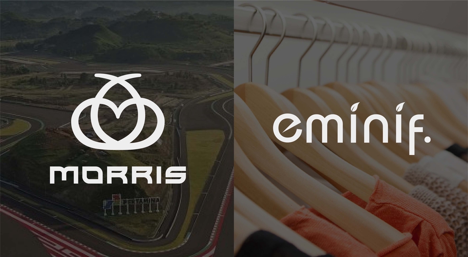 Desain logo Morris dan Eminif, contoh logo desain untuk website dan perusahaan