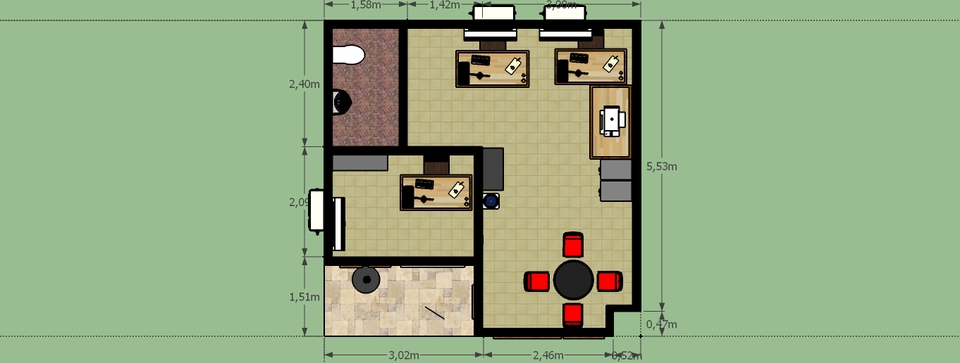 CAD Drawing - Desain Denah Rumah 1 Hari Jadi - 6