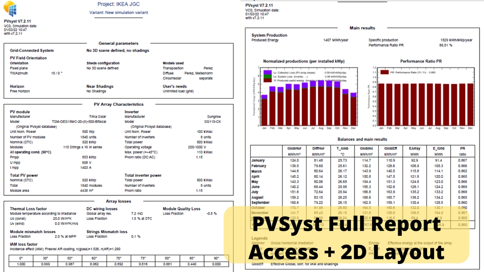 3D & Perspektif - Solar/ PV/ PLTS Design 3D with PVSyst Report Analysis - 3