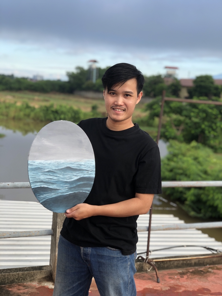 วาดภาพประกอบ - งานเขียนภาพวิวทิวทัศน์ บนเฟรมผ้าใบโดยใช้สีอะคลิลิค - 4