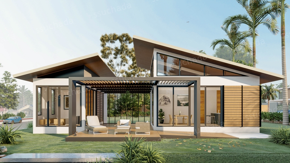 3D Perspective - รับขึ้นโมเดล 3D สถาปัตยกรรม / 3D perspective exterior interior and 3D Animation - 2