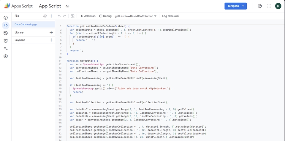 Jasa input data online menggunakan Google Apps Script.