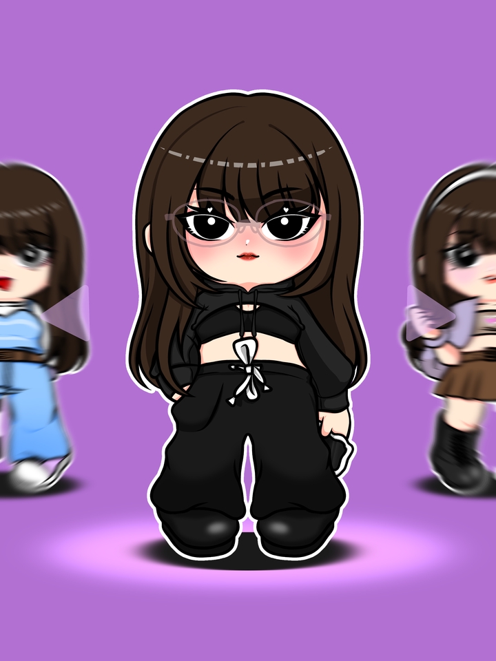 รับวาดรูปการ์ตูนน่ารัก สไตล์อนิเมะหญิง ใส่ชุดเท่ๆ