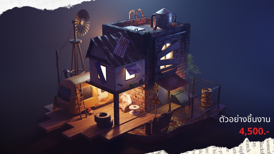ทำโมเดล 3D - 3D Modeling, Isometric, Logo Brand - 6