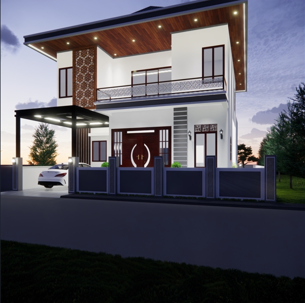 Jasa Desain Exterior Rumah Minimalis 3D dengan Renderan Berkualitas