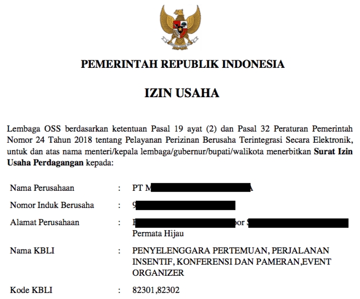 Konsultan Membangun Bisnis: contoh izin usaha bisnis
