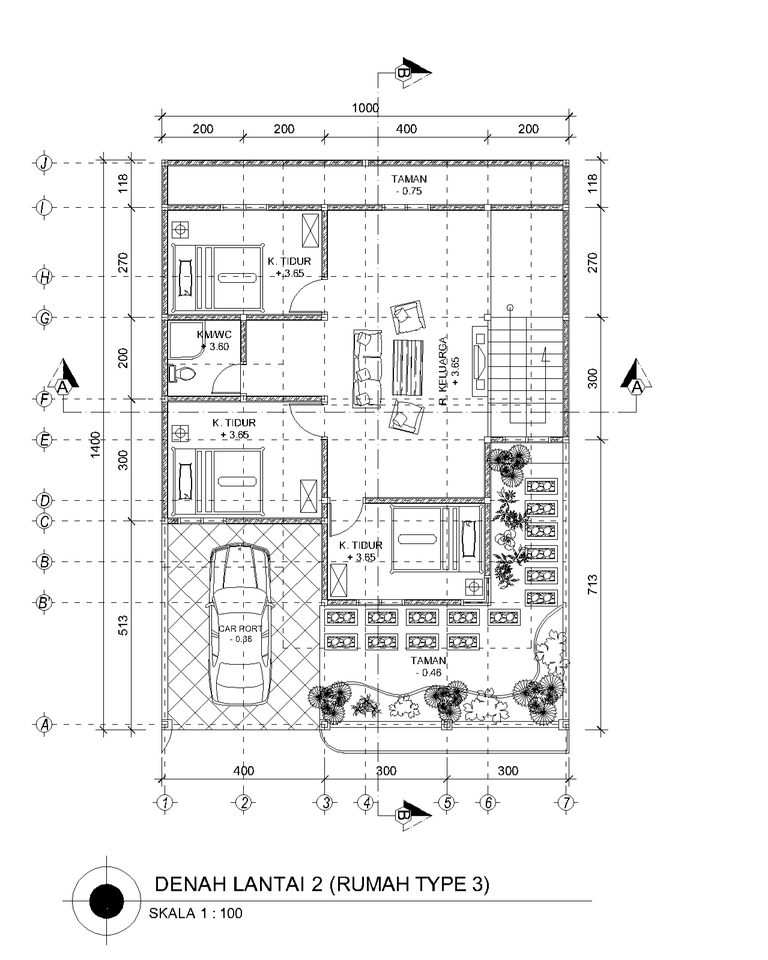 Denah Lantai Rumah Type 3 - Desain Interior 3D, Jasa Gambar 3D, Denah Rumah, Desain Rumah Minimalis, Jasa Arsitek Rumah, Desain Rumah, Desain Interior, Jasa Desain Interior
