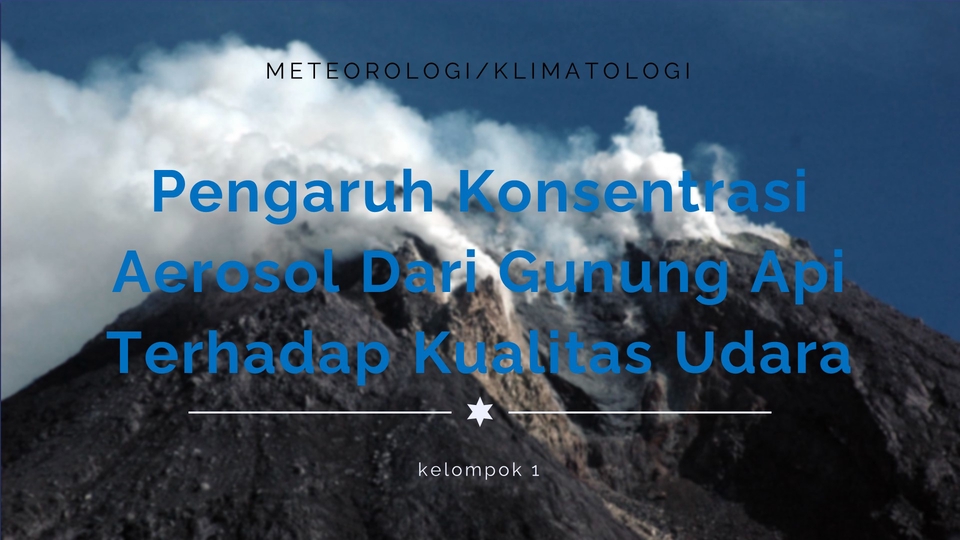 Jasa pembuatan presentasi powerpoint tentang pengaruh konsentrasi aerosol dari gunung api terhadap kualitas udara