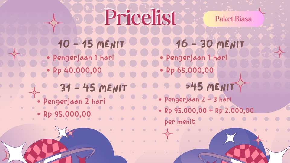 Jasa pengetikan online, harga jasa pengetikan, jasa ketik, jasa ketik online, pengetikan dokumen, pengetikan skripsi, pengetikan proposal, pengetikan makalah, pengetikan tugas sekolah, pengetikan tugas kantor, 10-15 menit, 16-30 menit, 31-45 menit, >45 menit, Rp 40.000, Rp 65.000, Rp 95.000.