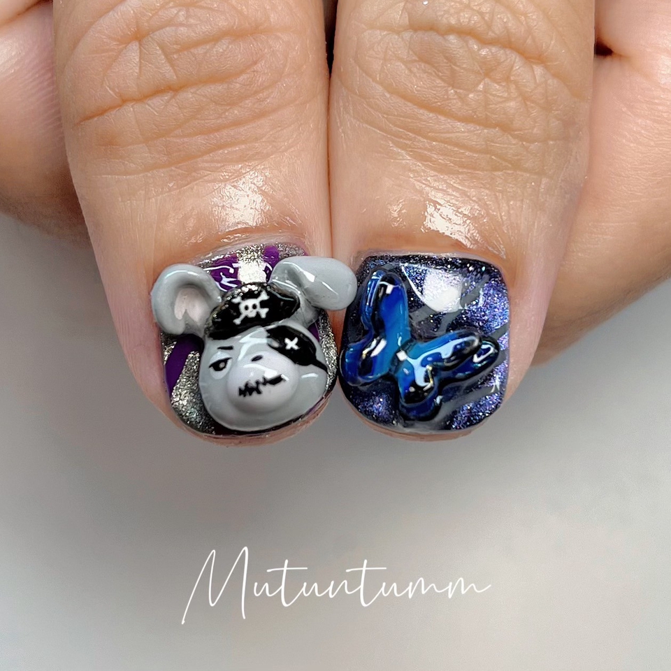 บริการทำเล็บที่บ้าน เจลน่ารัก ลายผีเสื้อ