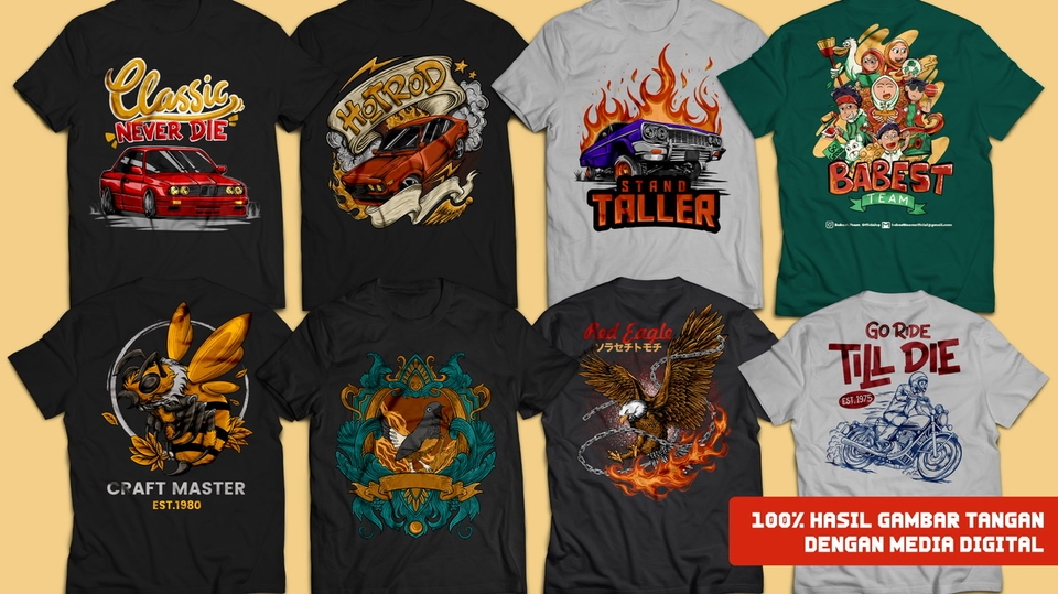 Desain Kaos & Motif - Desain Kaos Illustrasi Custom Keren - 2
