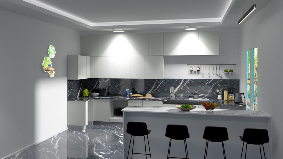 ออกแบบตกแต่งภายในและภายนอก - รับขึ้นโมเดล 3D sketch up 3D Perspective ภายใน - 4