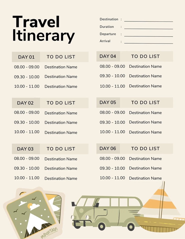  Itinerary 