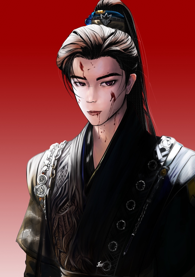 วาดแฟนอาร์ตเกาหลี ชายหนุ่มชุดจีน ภาพวาดแฟนตาซี