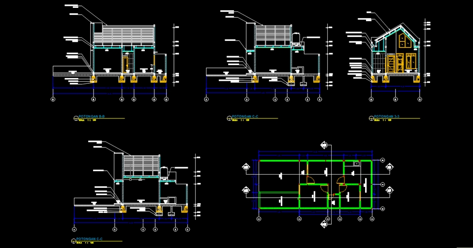 Jasa drafter autocad murah, pembuatan denah bangunan rumah dengan software autocad.