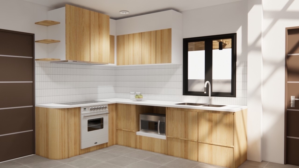 รับออกแบบตกแต่งภายในครัว บ้านพักอาศัย สไตล์โมเดิร์น