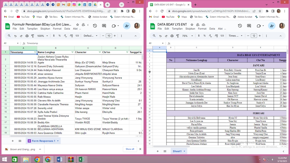 User Input Spreadsheet JASA ENTRI DATA EXCEL/SPREADSHEET//WORD
