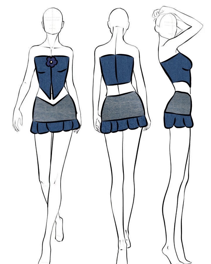 วาด/ออกแบบแพทเทิร์นเสื้อผ้า - วาดแบบเสื้อผ้า - 11