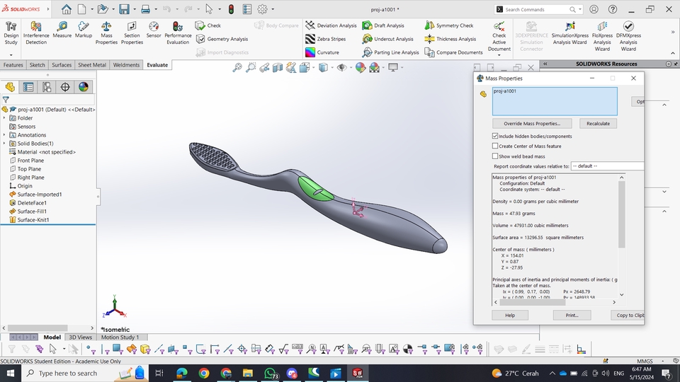 Jasa drafter autocad freelance untuk membuat desain sikat gigi 3d