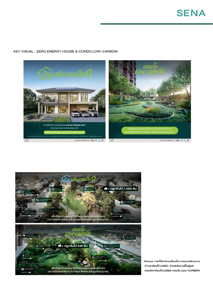 ออกแบบแบนเนอร์ Sena บ้านพลังงานเป็นศูนย์และคอนโด Low-Carbon