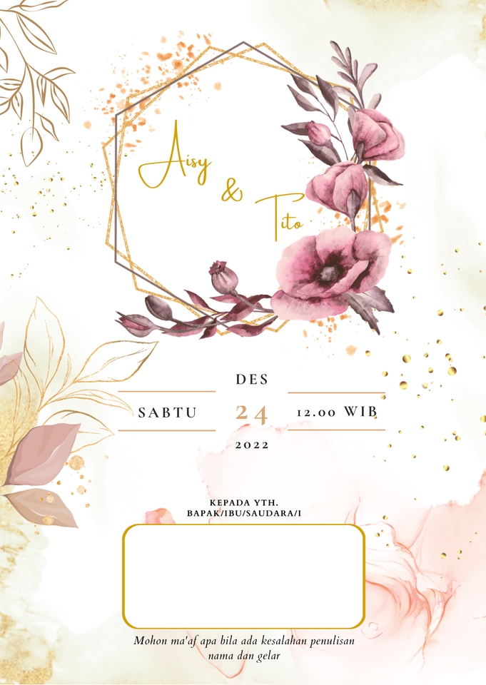 Digital Printing - Jasa Desain Undangan Pernikahan, Aqiqah, Ulang Tahun, Aniversary, Acara Keluarga - 2