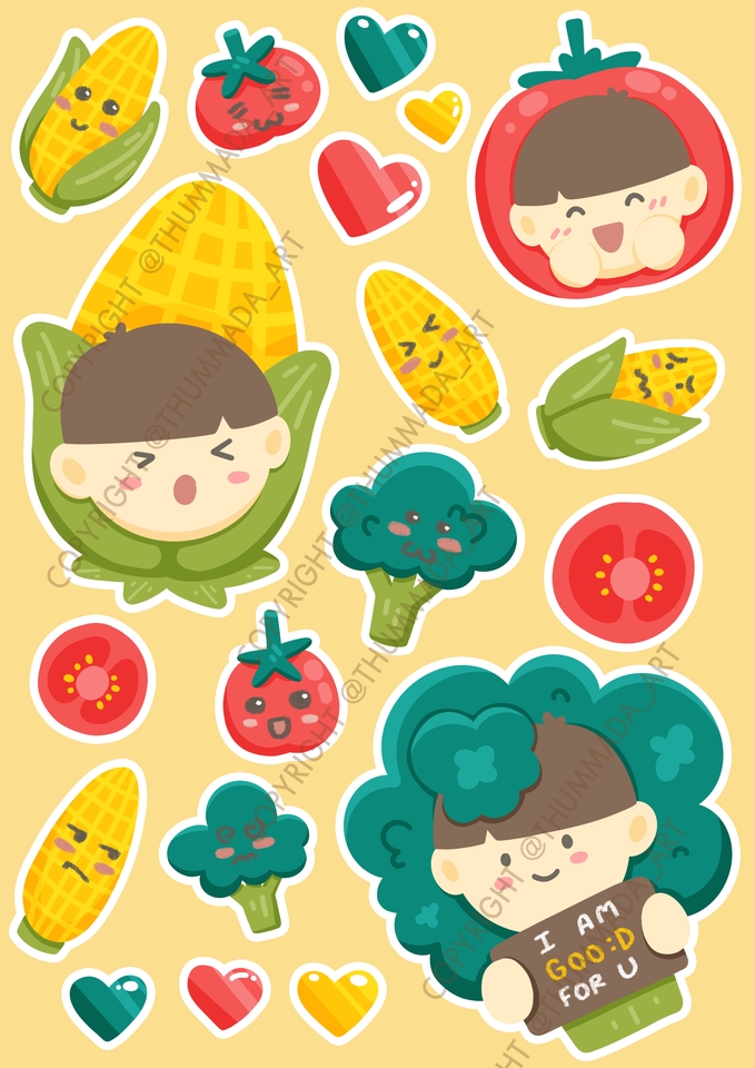 ออกแบบสติ๊กเกอร์ - ออกแบบ Sticker sheets, Sticker Dicut - 20