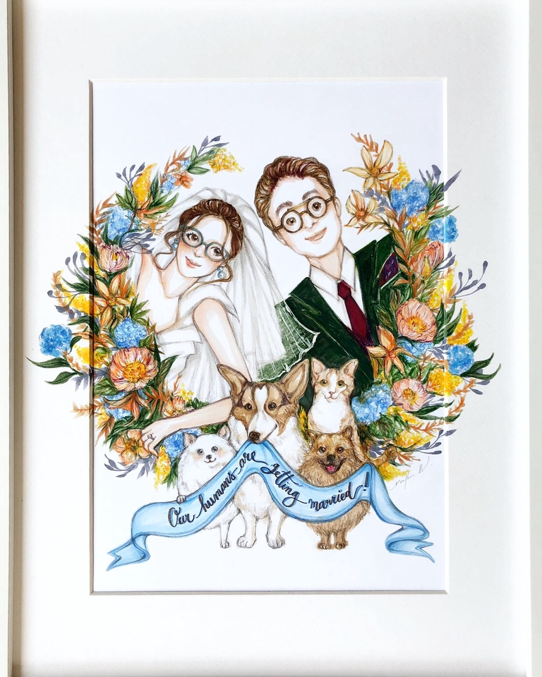 วาดภาพประกอบ - รับวาดภาพ Wedding illustration และออกแบบการ์ดแต่งงาน - 5