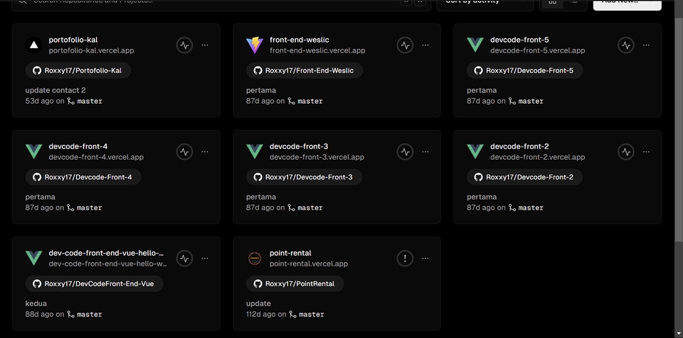 Jasa pembuatan website profesional, development web dengan Vercel.